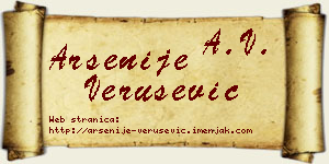 Arsenije Verušević vizit kartica